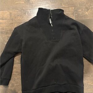 Elegant Black Half-Zip Women's Sweatshirt